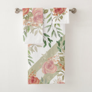 Aquarelle Rose Douce Et Orange Clair
