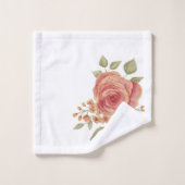 Aquarelle Rose Douce Et Orange Clair (Gant de toilette)