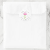 Aquarelle rose doux Cosmos Étiquette de adresse (Sac)