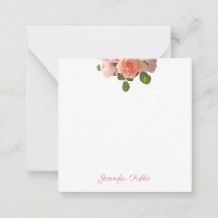 Aquarelle Rose Élégant Modèle manuscrit plat