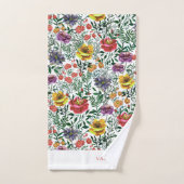 Aquarelle rose élégant Motif floral foncé (Serviette à main)