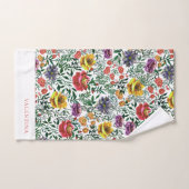 Aquarelle rose élégant Motif floral foncé (Serviette à main)