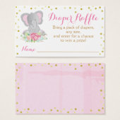 Aquarelle rose Eléphant Baby shower Déchets Raffin (Devant & derrière)