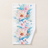 Aquarelle rose et bleu (Serviette à main)