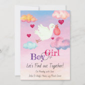 Aquarelle rose et bleu Genre Reveillez Invitation (Devant)