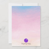 Aquarelle rose et bleu Genre Reveillez Invitation (Dos)