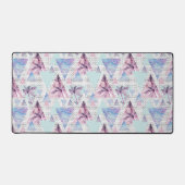 Aquarelle rose et bleu Motif de palmier (Recto)