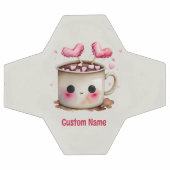 Aquarelle rose et crème mignonne Mug de cacao chau (Plat)
