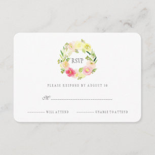 Aquarelle rose et jaune floral RSVP