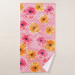 Aquarelle rose et jaune gerbera fleurs motif