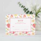 Aquarelle rose et jaune - Mariage RSVP (Debout devant)