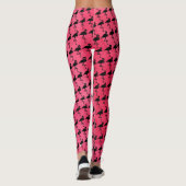 Aquarelle rose et Leggings Flamant rose noir (Dos)