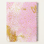 Aquarelle rose et monogramme de confetti or (Dos)