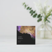 Aquarelle rose et or faux Carte de visite (Debout devant)