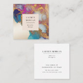 Aquarelle rose et or faux Carte de visite (Devant / Derrière)