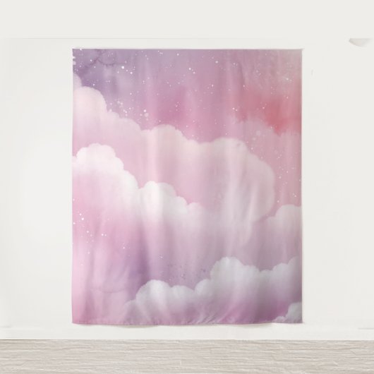 Aquarelle rose et pourpre Nuages Tapisserie (Devant)
