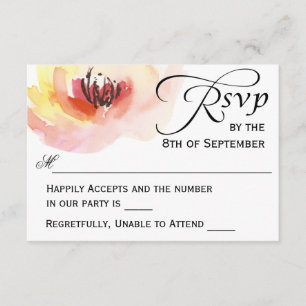 Aquarelle rose et rose RSVP florale