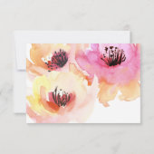 Aquarelle rose et rose RSVP florale (Dos)