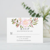 Aquarelle rose et vert Roses floraux RSVP (Debout devant)