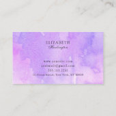 Aquarelle rose et violet. Carte lavande. Moderne (Dos)