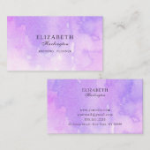 Aquarelle rose et violet. Carte lavande. Moderne (Devant / Derrière)