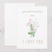 aquarelle rose eustoma fleurs carte de voeux (Devant / Derrière)