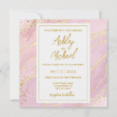 Aquarelle rose Faire-part de mariage Abstrait en m (Devant)