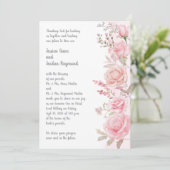 Aquarelle rose Faire-part de mariage de bordure fl (Debout devant)