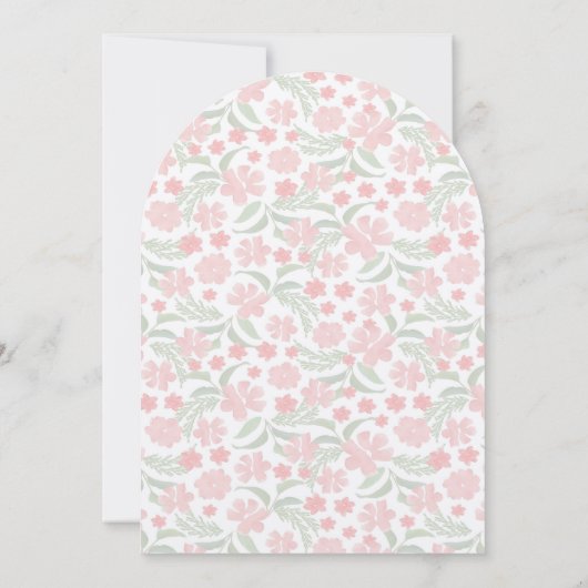 Aquarelle rose Faire-part de mariage florale (Dos)