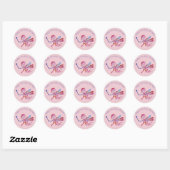 Aquarelle rose Fée DrawinClassic Sticker rond (Feuille)