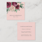 Aquarelle rose feminine Carte de visite (Devant / Derrière)