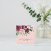 Aquarelle rose feminine Carte de visite (Debout devant)