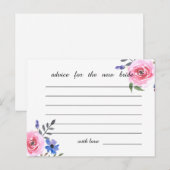 Aquarelle rose Fête des mariées florale Conseil (Devant / Derrière)