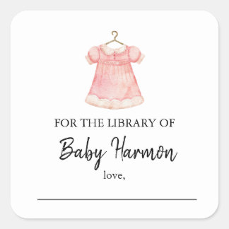 Aquarelle rose fille tenue Stickers livre