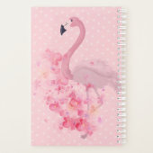 Aquarelle rose Flamant rose Floral et points (Dos)