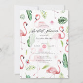 Aquarelle rose Flamant rose nuptiale Invitation à  (Devant)