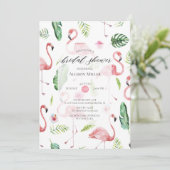 Aquarelle rose Flamant rose nuptiale Invitation à  (Debout devant)