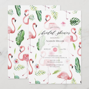 Aquarelle rose Flamant rose nuptiale Invitation à 