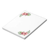 Aquarelle rose Fleur Design Bloc-notes (Tourné)