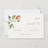Aquarelle Rose fleur mariage RSVP (Devant)