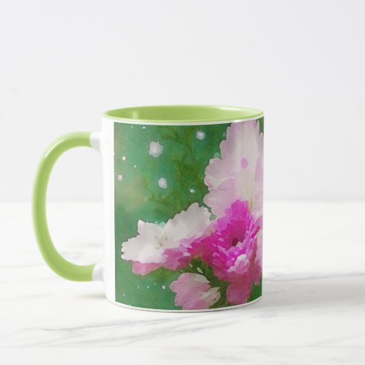Aquarelle rose Fleurs Art Mug Cup (Gauche)