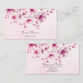 Aquarelle rose Fleurs Carte de visite (Devant / Derrière)