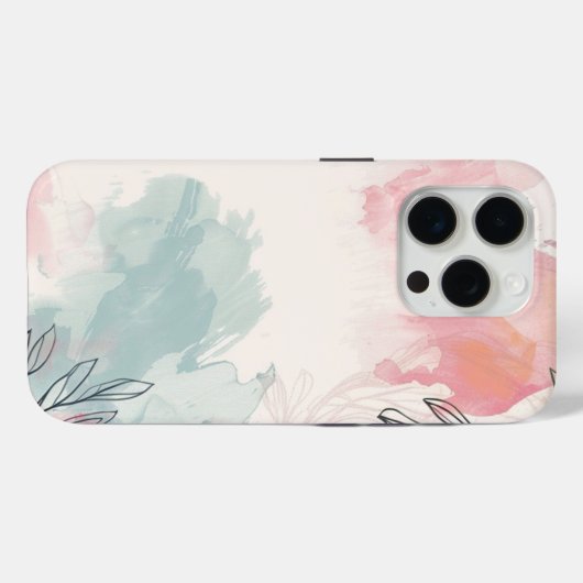 Aquarelle rose Fleurs coque iphone (Verso (horizontal))
