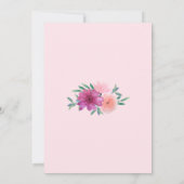 Aquarelle rose Fleurs mariage Invitations (Dos)