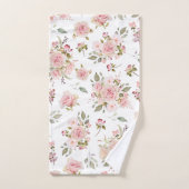 Aquarelle Rose Fleurs Motif Floral (Serviette à main)