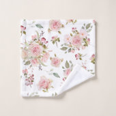 Aquarelle Rose Fleurs Motif Floral (Gant de toilette)
