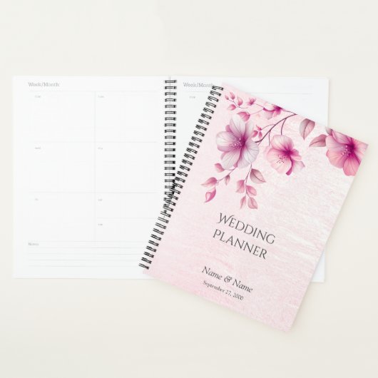 Aquarelle rose Fleurs Wedding planner (Devant avec enveloppe)