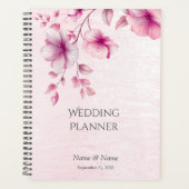 Aquarelle rose Fleurs Wedding planner (Devant)