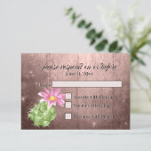 Aquarelle rose floraison cactus mariage RSVP (Debout devant)
