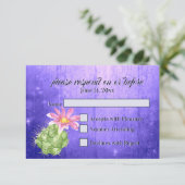Aquarelle rose floraison cactus mariage RSVP (Debout devant)